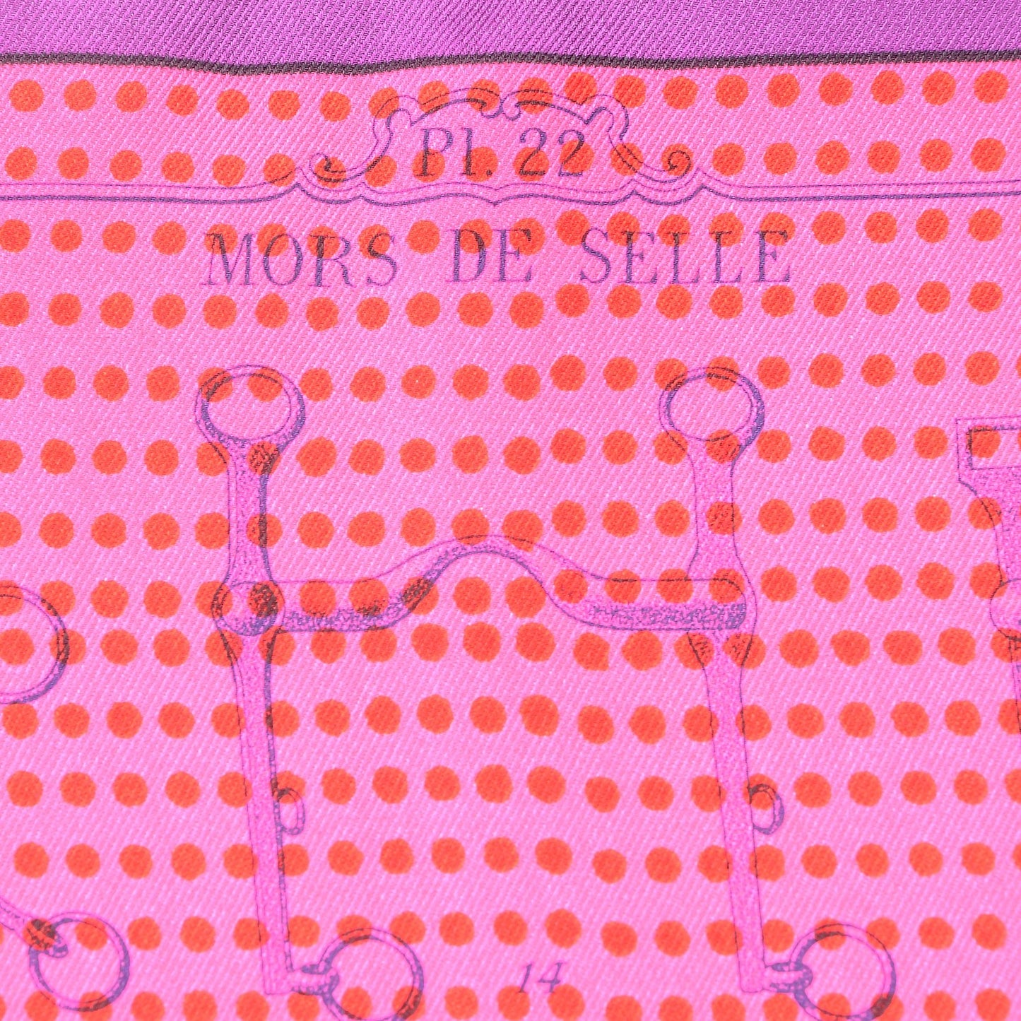 Silk Manufacture De Boucleries Scarf 70 Violet Fuchsia Vert