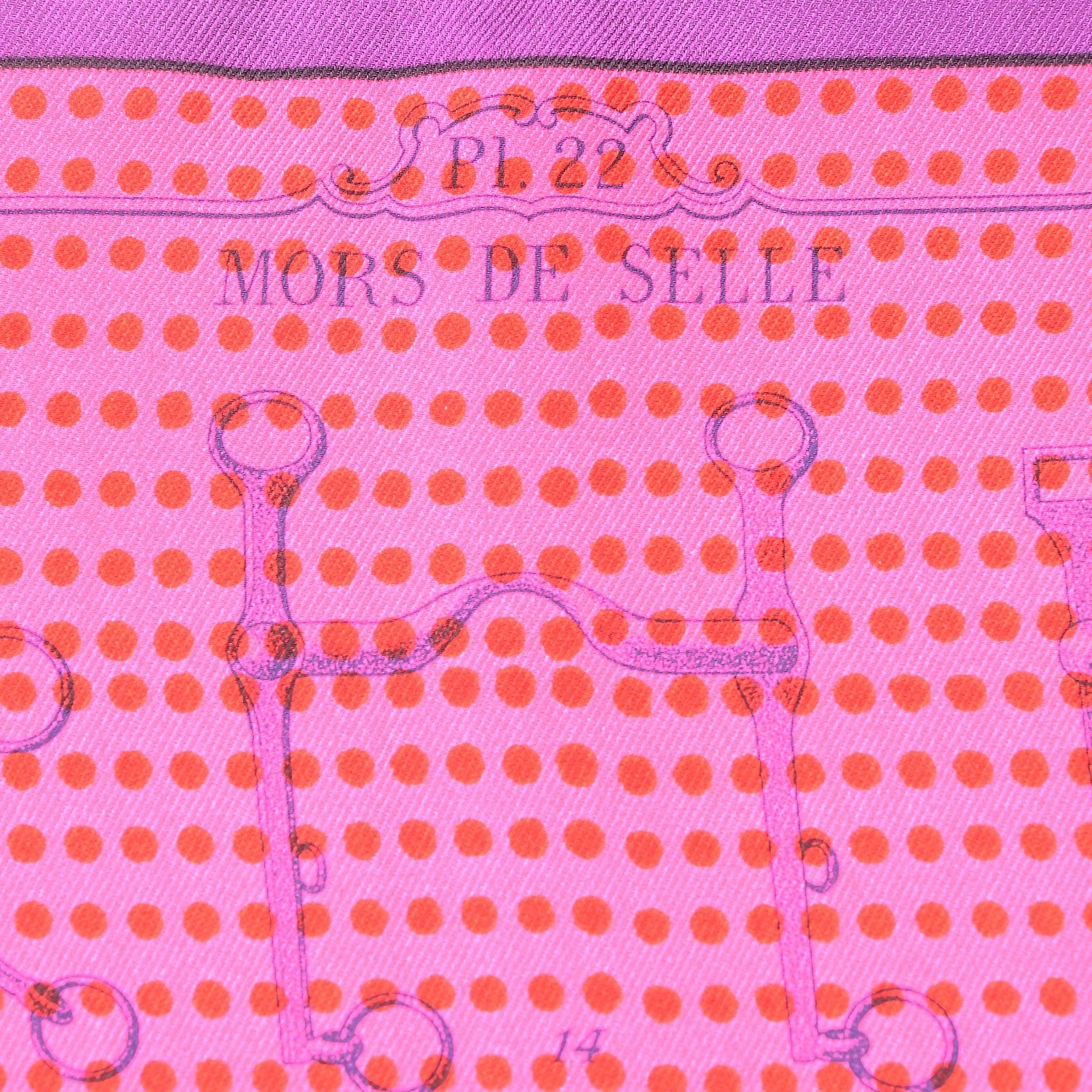 Hermes Silk Manufacture De Boucleries Scarf 70 Violet Fuchsia Vert 3 of 5