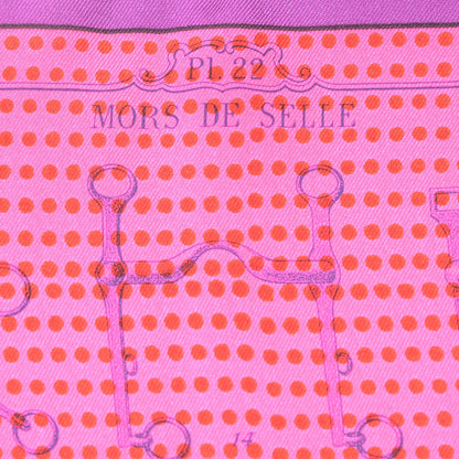 Hermes Silk Manufacture De Boucleries Scarf 70 Violet Fuchsia Vert 3 of 5