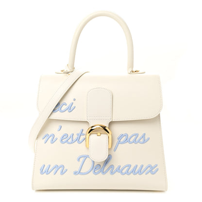 Delvaux Calfskin MM L'Humour Brillant Satchel Ivory Azure 1 of 13