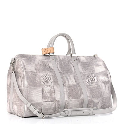 Louis Vuitton Damier Salt Keepall Bandouliere 50 Stone Grey 2 of 10