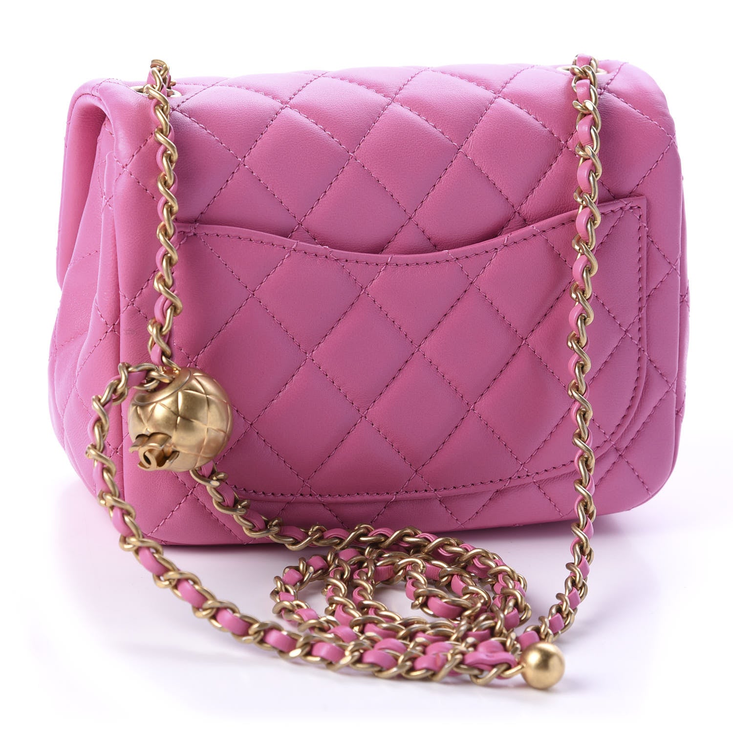 Chanel Lambskin Quilted Mini Pearl Crush Flap Pink 3 of 11