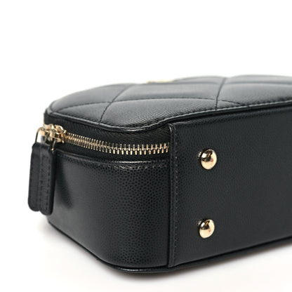Chanel Grained Calfskin Quilted Top Handle Chain Clutch Black 9 of 11