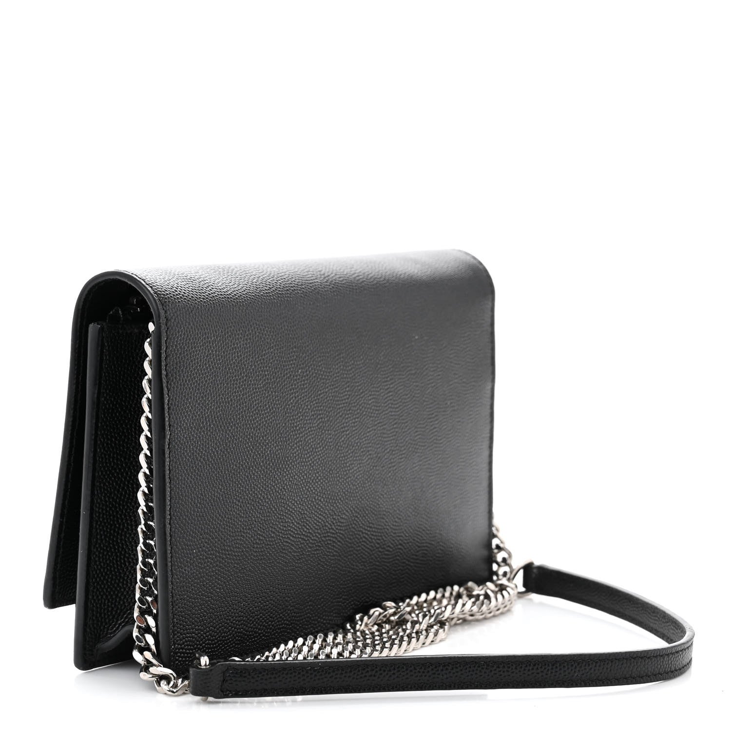 Saint Laurent Grain De Poudre Classic Monogram Kate Tassel Chain Wallet Black 3 of 14