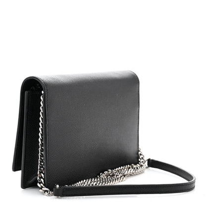 Saint Laurent Grain De Poudre Classic Monogram Kate Tassel Chain Wallet Black 3 of 14