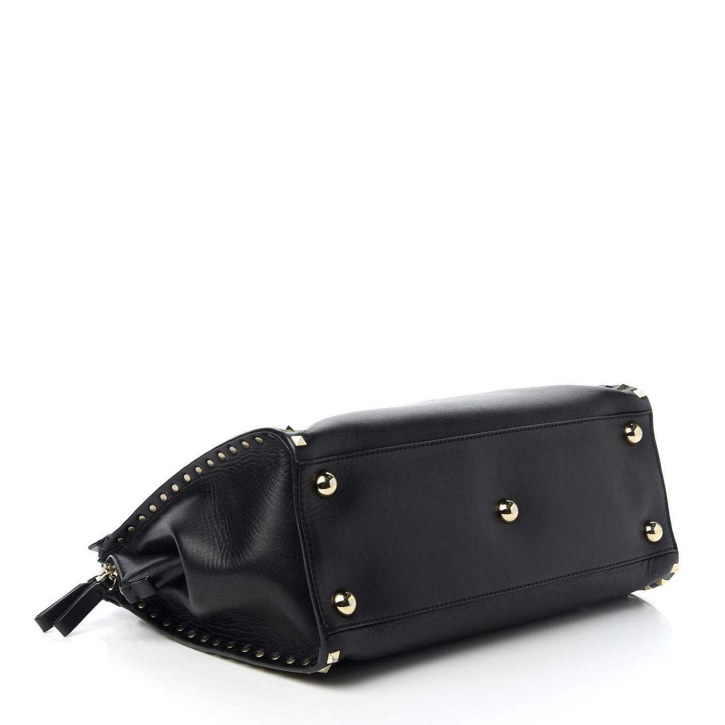 Vitello Rockstud Dome Shopper Black