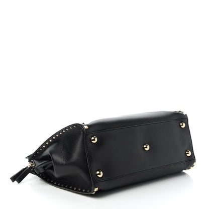 Valentino Garavani Vitello Rockstud Dome Shopper Black 4 of 10