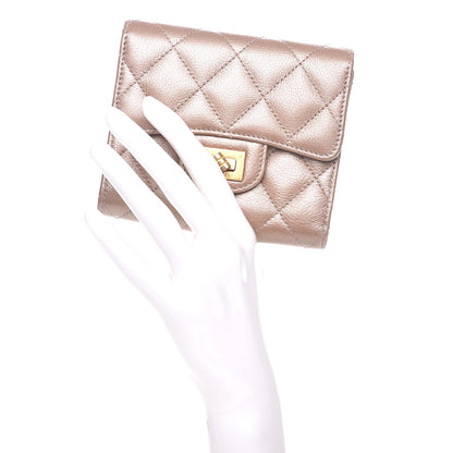 Chanel Metallic Aged Calfskin Quilted Small Reissue Wallet Gold 2 of 8