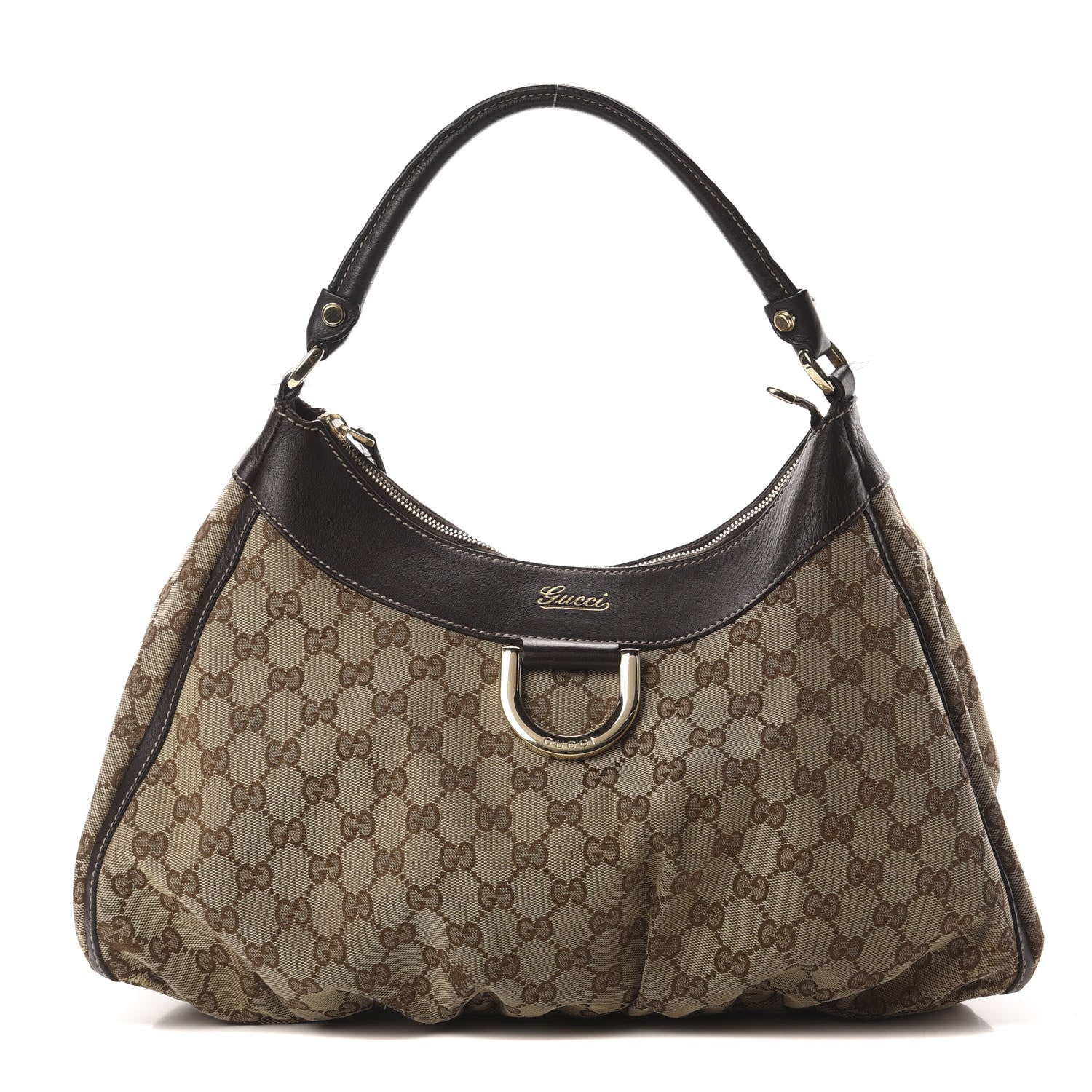 Gucci Monogram Large D Ring Hobo Dark Brown 1 of 17