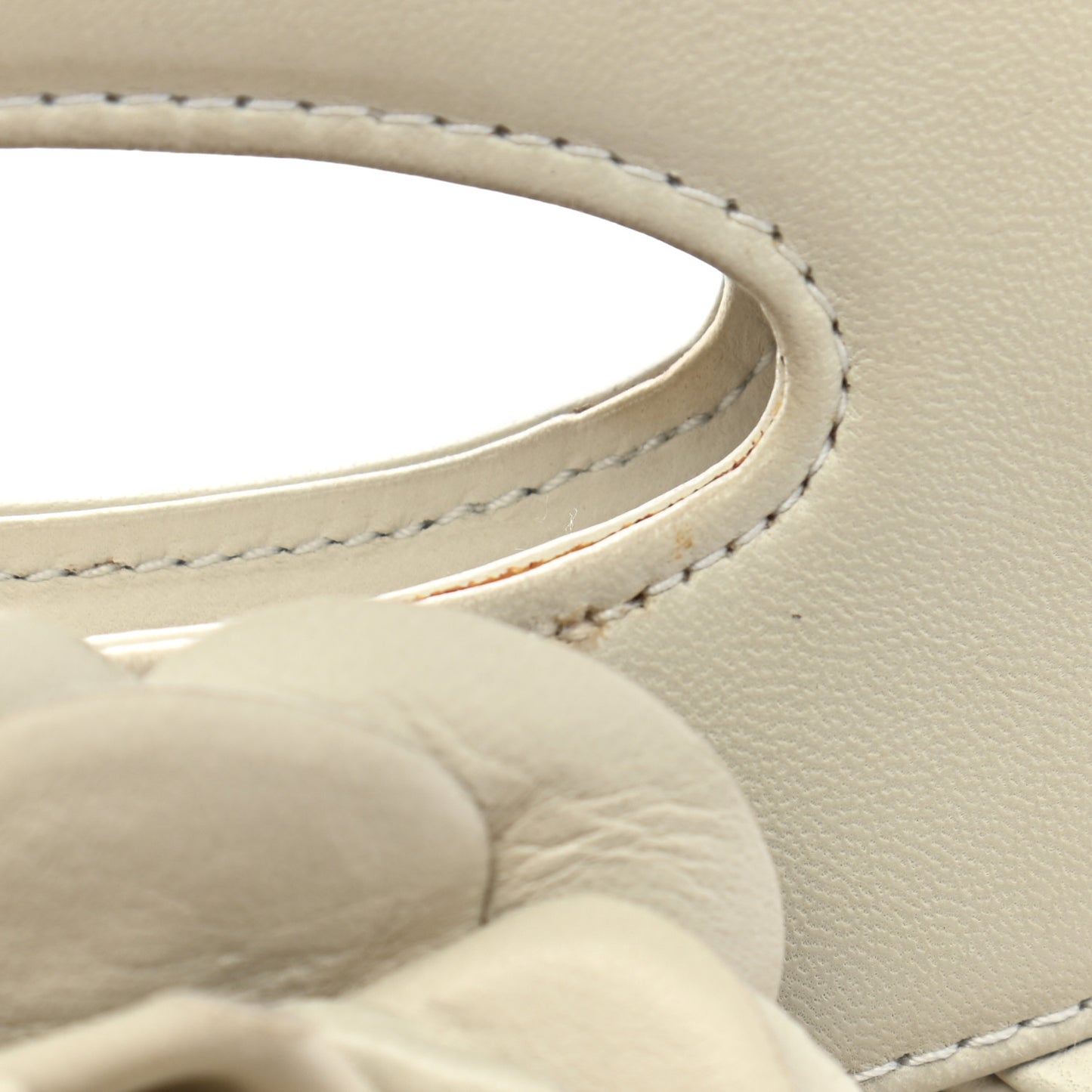 Lambskin Camellia Handbag White