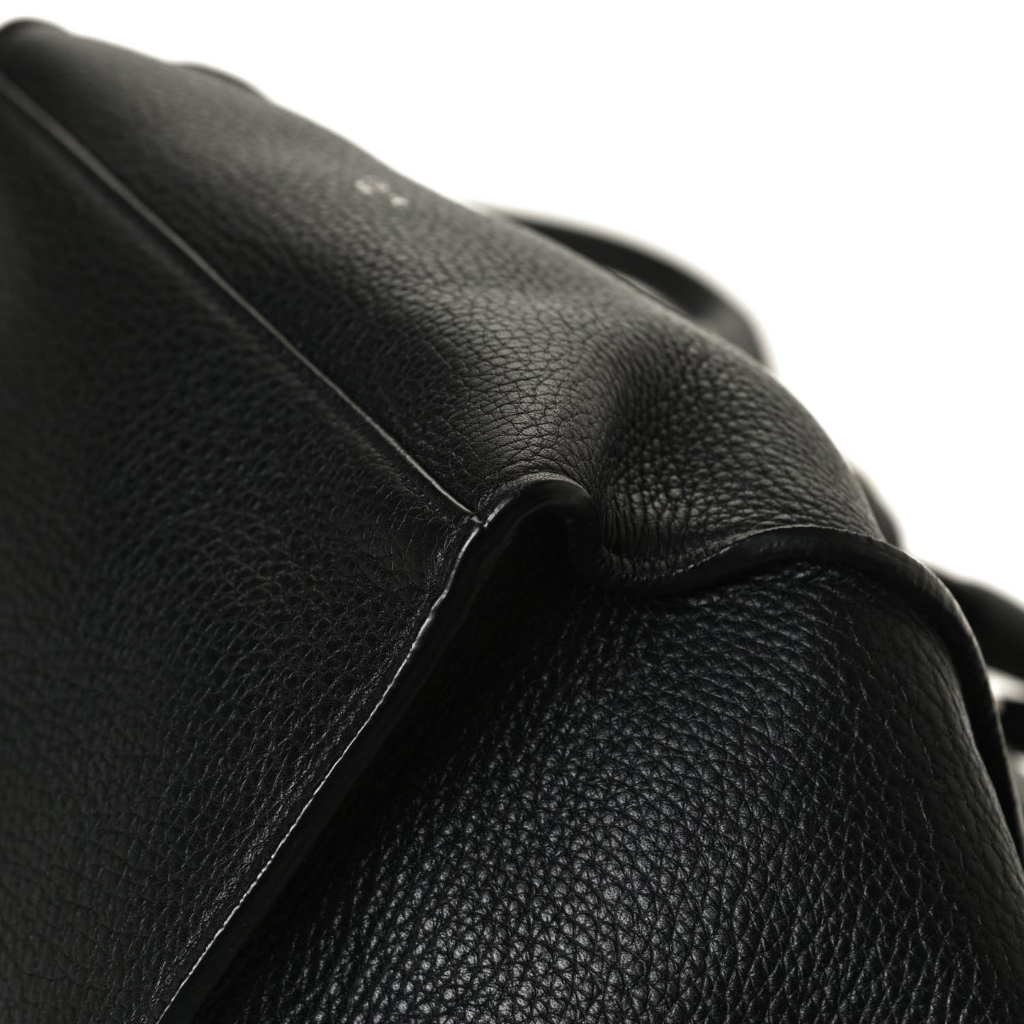 Supple Grained Calfskin Small Long Strap Big Bag Black