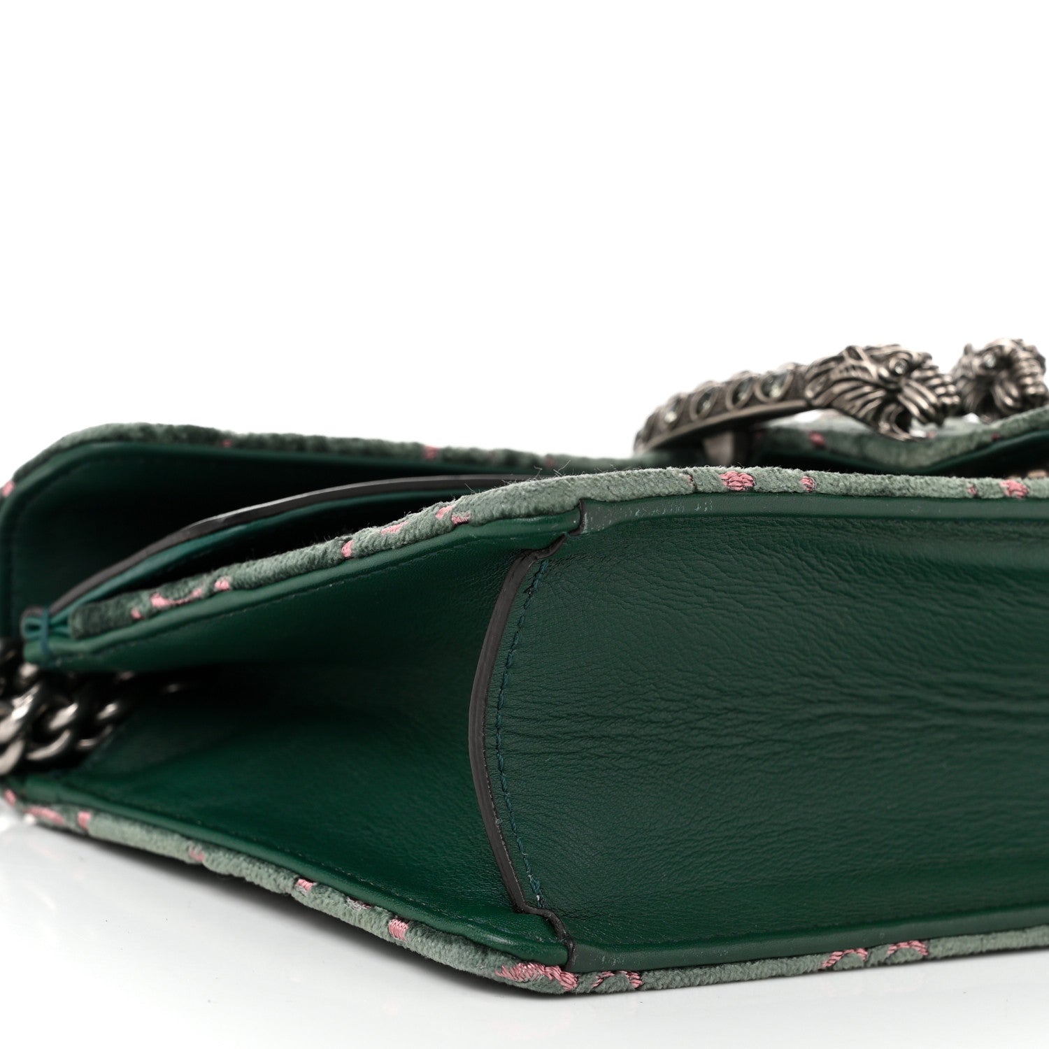 Gucci Velvet Moon Calfskin Crystal GG Monogram Small Dionysus Shoulder Bag Avio Dusty Pink Black Diamond 9 of 10
