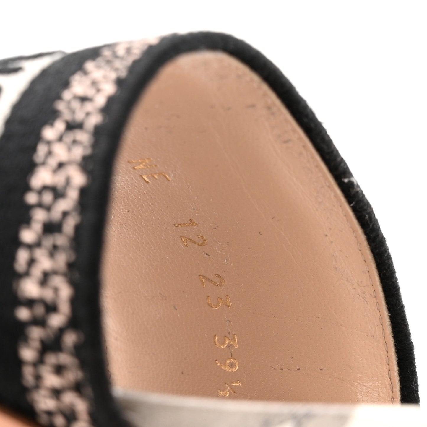 Canvas Embroidered D-Floral Dway 35mm Slide Sandals 39.5 White Multicolor