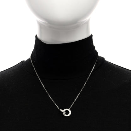 Cartier 18K White Gold Diamond Interlocking LOVE Paved Necklace 2 of 4