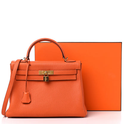 Hermes Togo Kelly Retourne 32 Orange 14 of 14