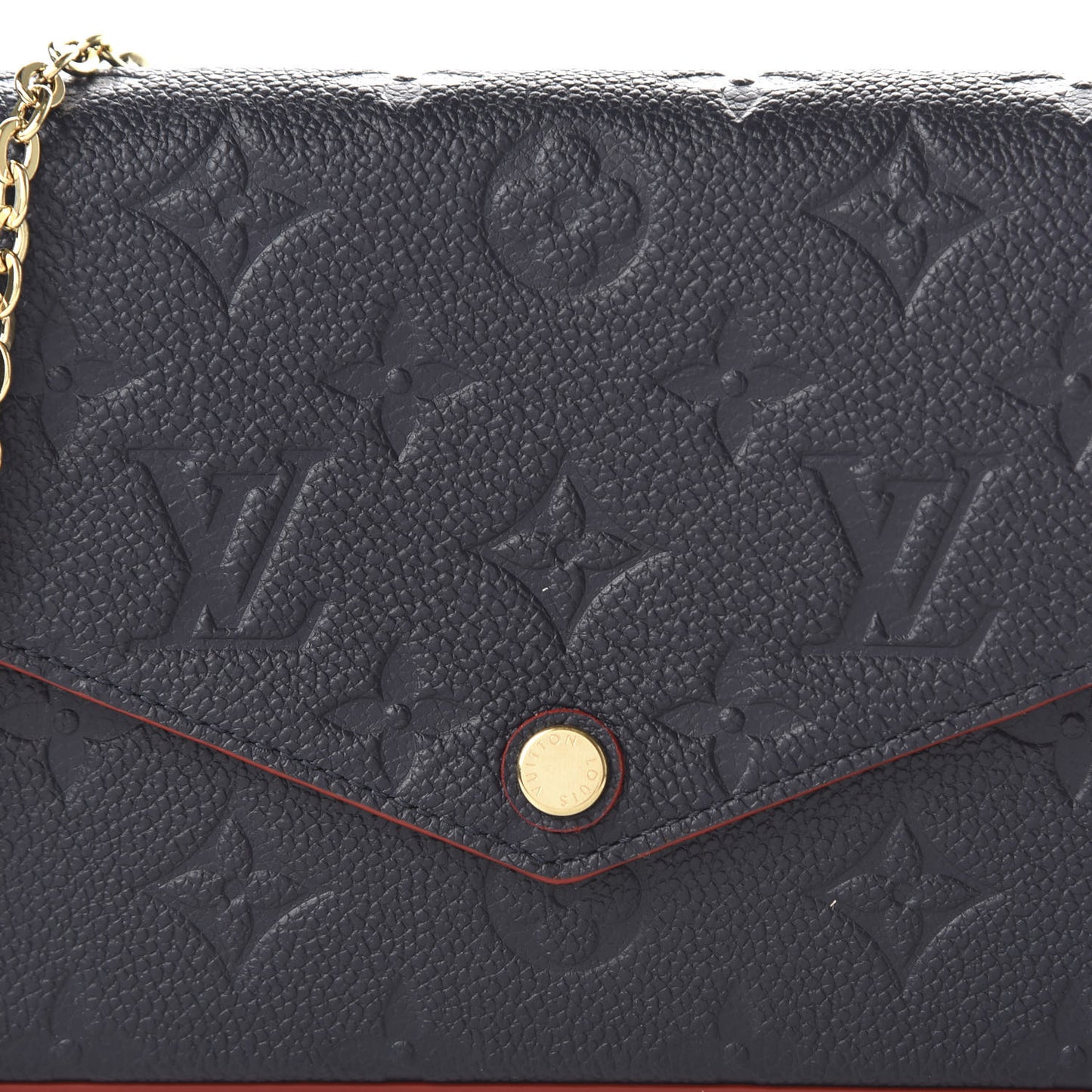 Empreinte Pochette Felicie Chain Wallet Marine Rouge