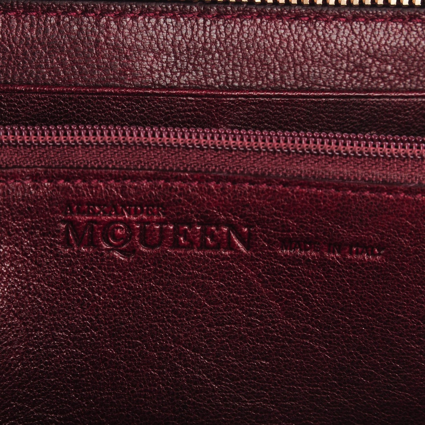 Lambskin Skull Continental Zip Wallet Burgundy