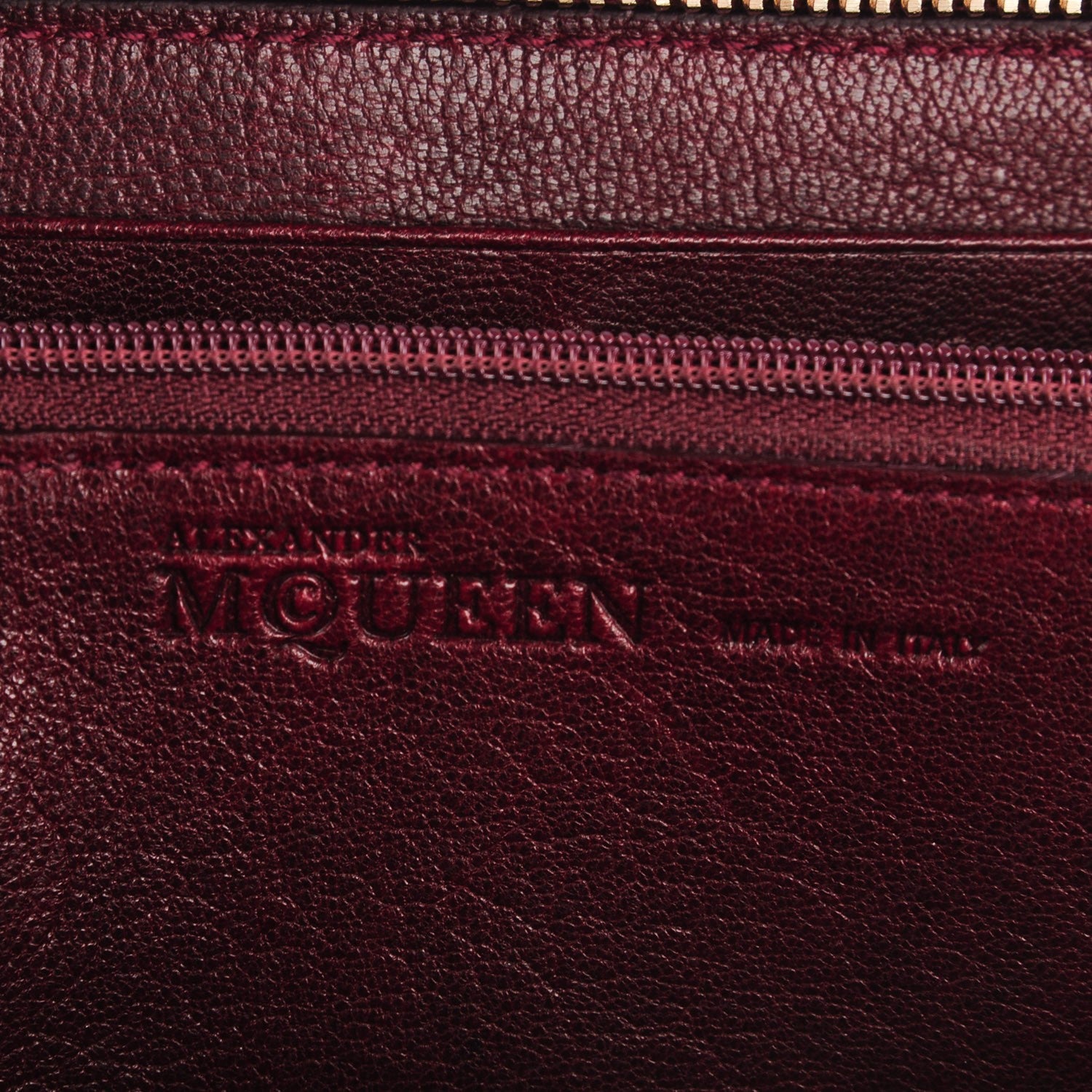 Alexander McQueen Lambskin Skull Continental Zip Wallet Burgundy 5 of 6