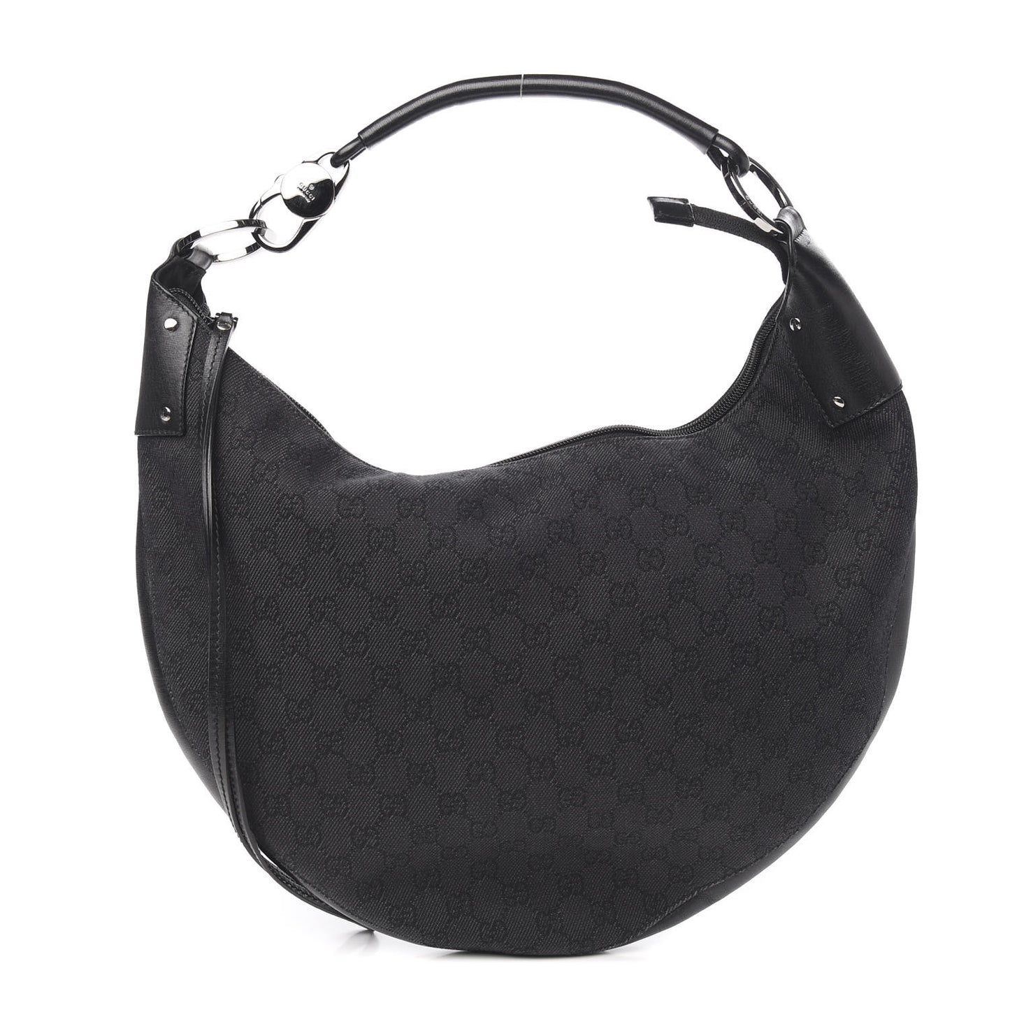 Denim Monogram Half Moon Hobo Black