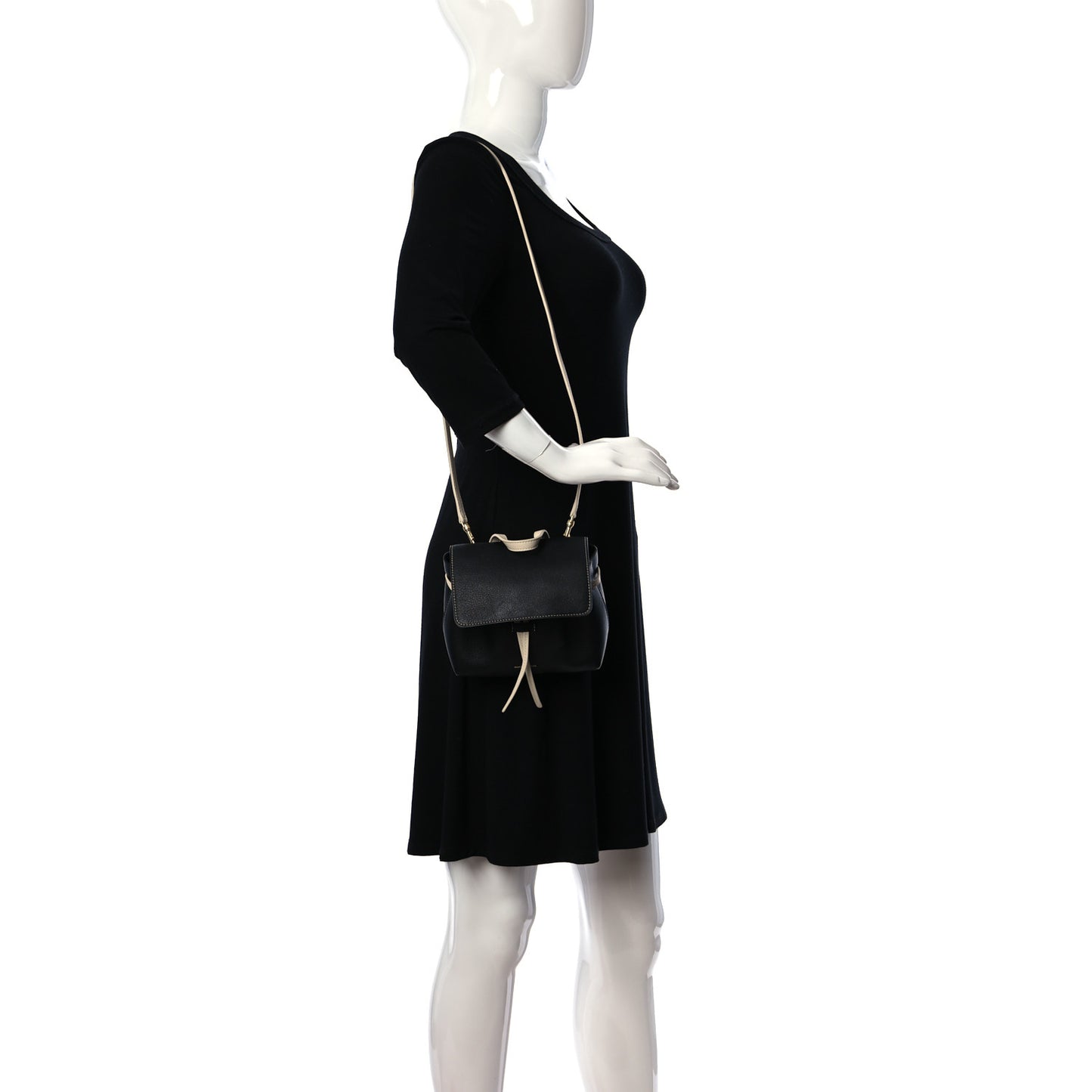Calfskin Mini Mini Lady Bag Black White