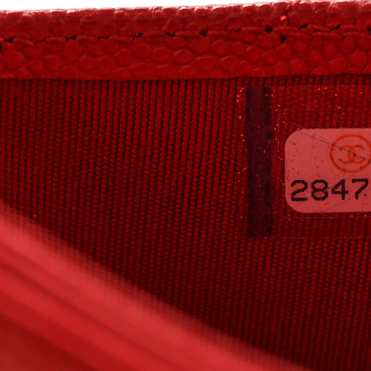 Caviar Quilted Card Holder Red