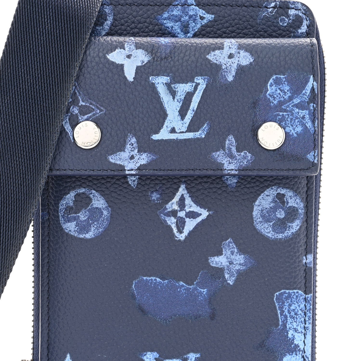Louis Vuitton Monogram Ink Watercolor Phone Pouch Blue 7 of 9