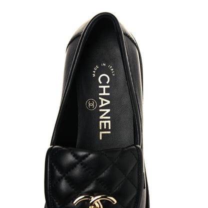 Chanel Lambskin Quilted CC Turnlock Loafers 36 Black 7 of 8