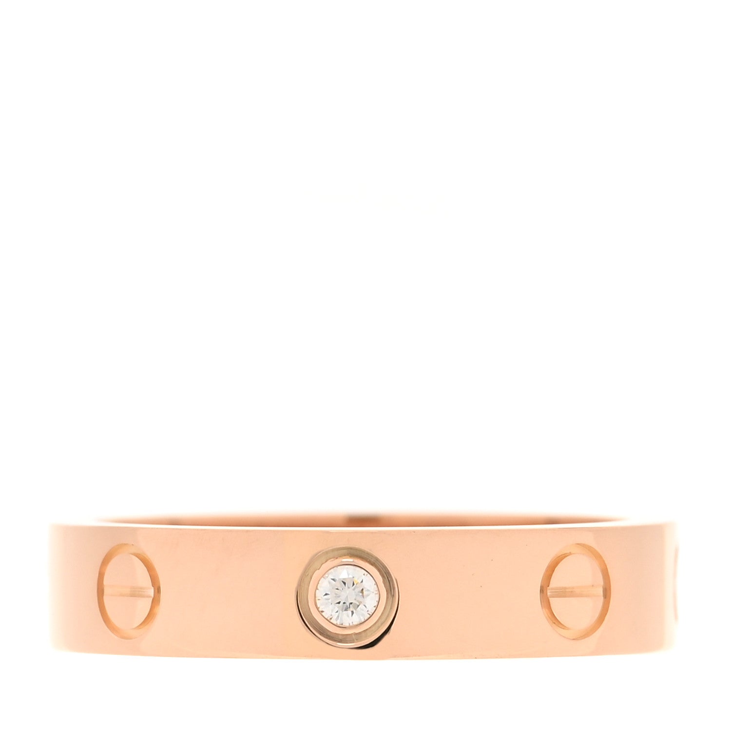 Cartier 18K Pink Gold Diamond 4mm LOVE Wedding Band Ring 52 6 1 of 4