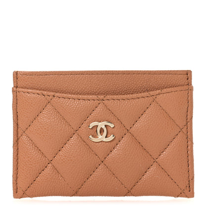 Chanel Caviar Quilted Card Holder Dark Beige 1 of 9