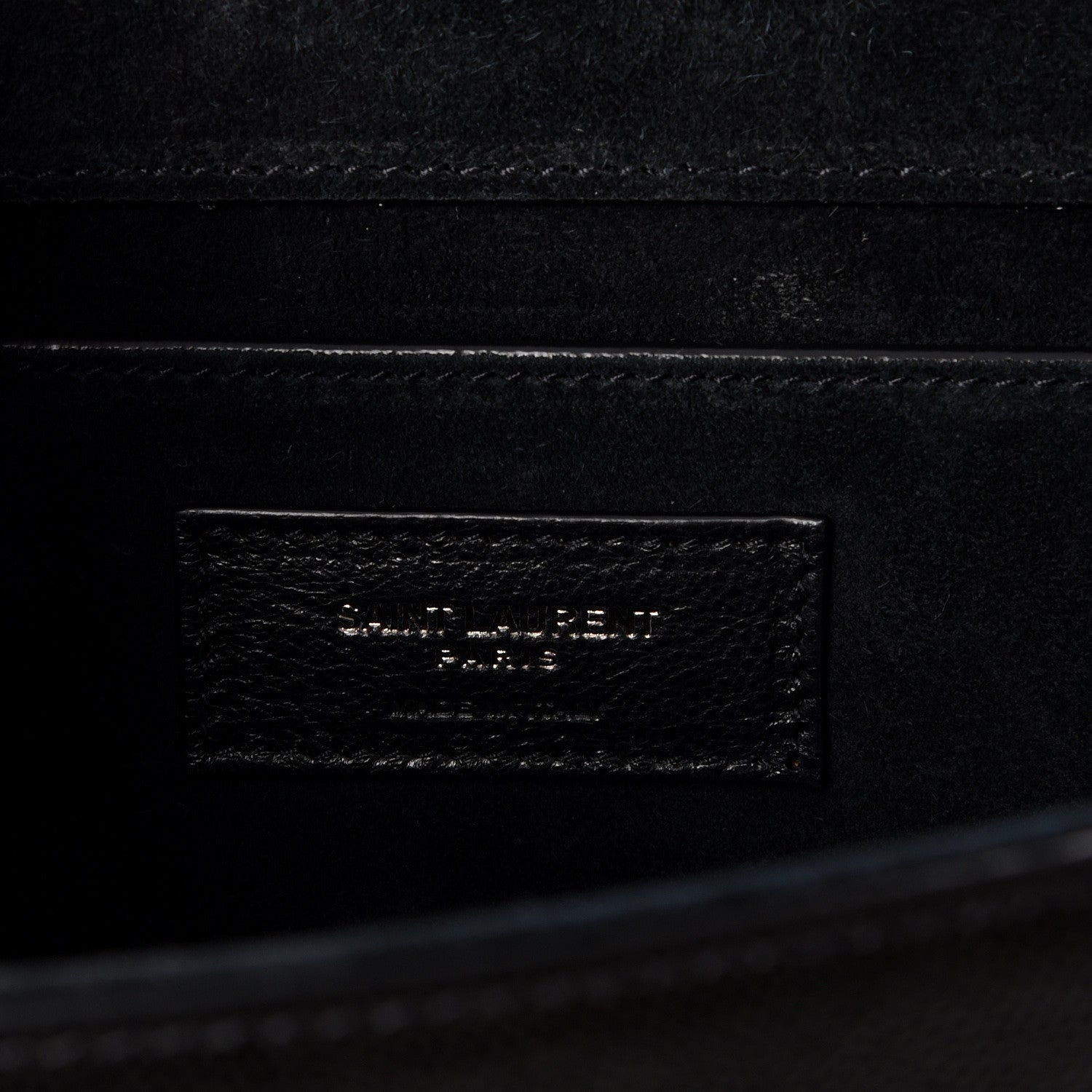 Saint Laurent Metallic Grain De Poudre Medium Classic Monogram Kate Satchel Dark Lead 5 of 8
