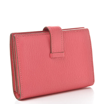 Hermes Chevre Mysore Bearn Card Holder Wallet Rose Lipstick 3 of 10