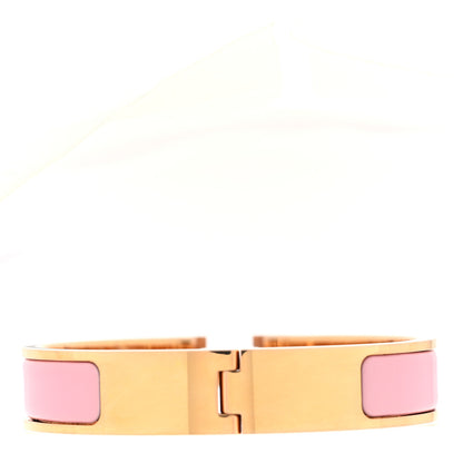 Hermes Enamel Narrow Clic Clac H Bracelet PM Rose Delirium 3 of 5