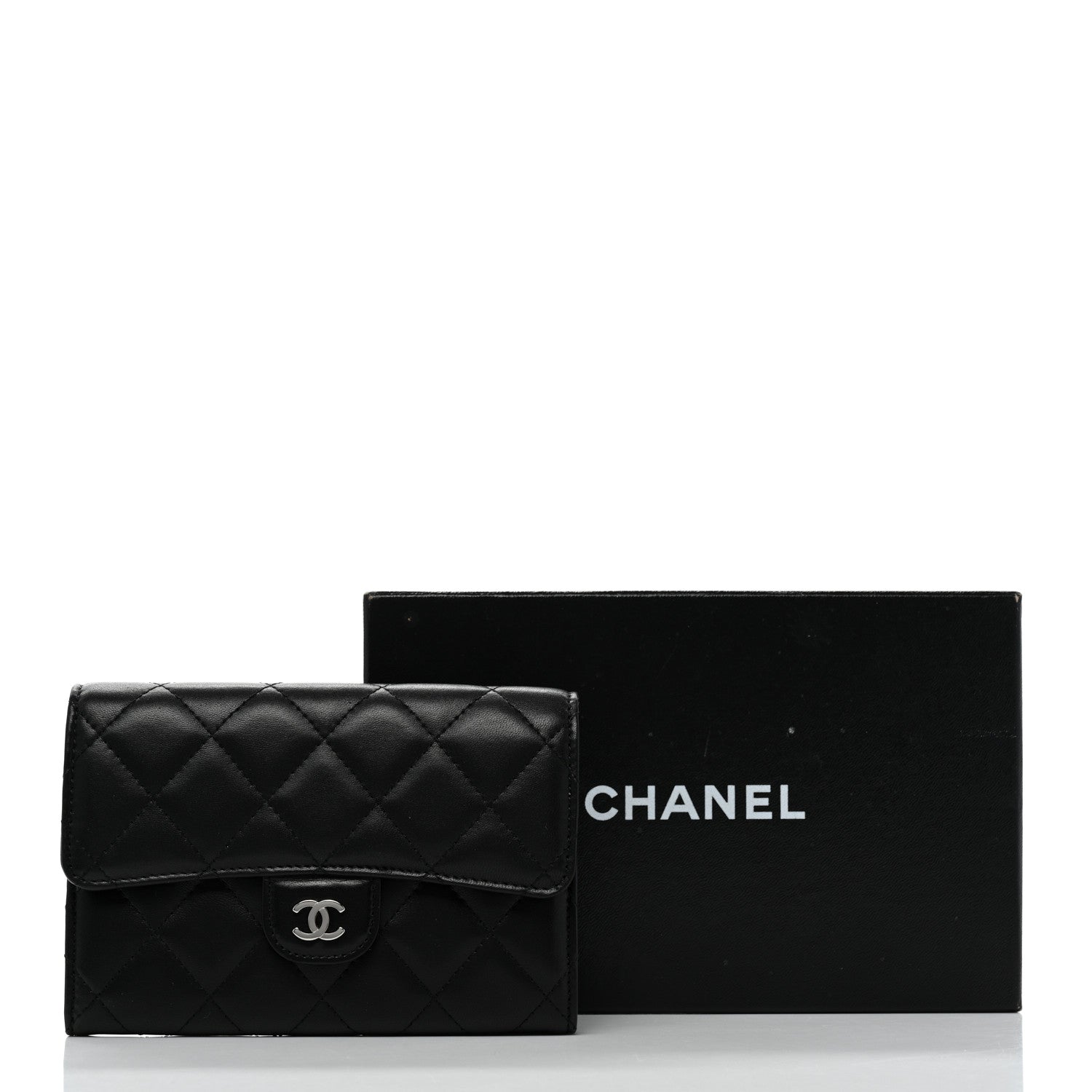 Chanel Lambskin Quilted Small Flap Wallet Black 9 of 9