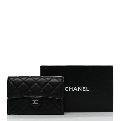 Chanel Lambskin Quilted Small Flap Wallet Black 9 of 9