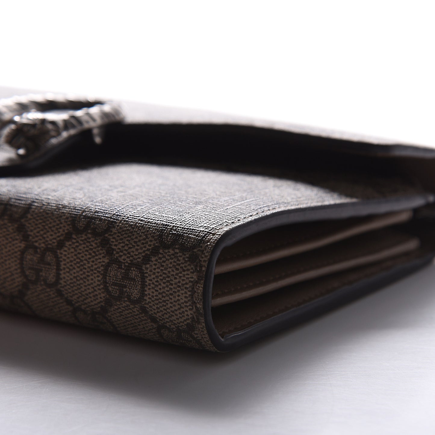 GG Supreme Monogram Mini Dionysus Chain Wallet Beige Taupe