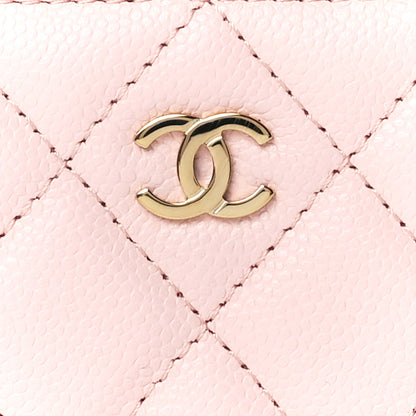 Chanel Caviar Quilted Zipped Key Holder Case Light Pink 8 of 12