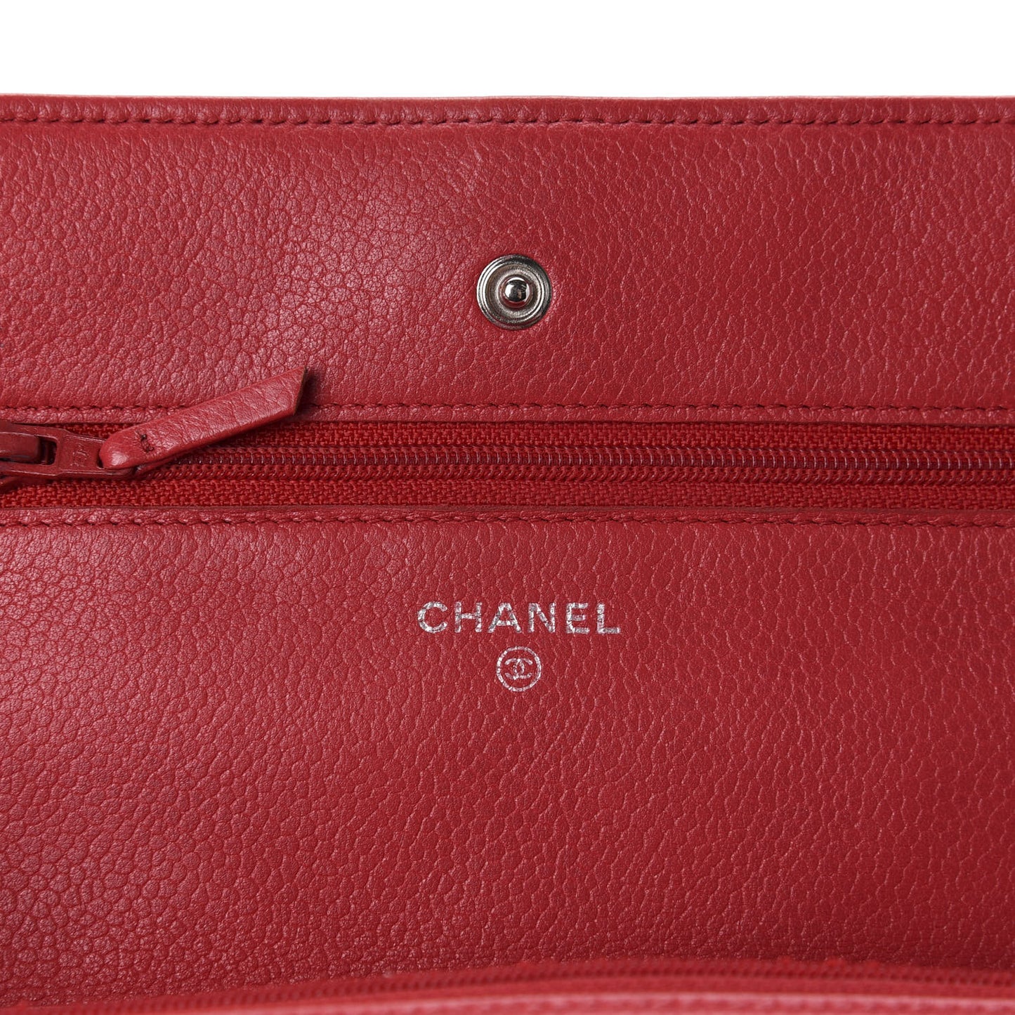 Caviar Quilted Wallet on Chain WOC Red