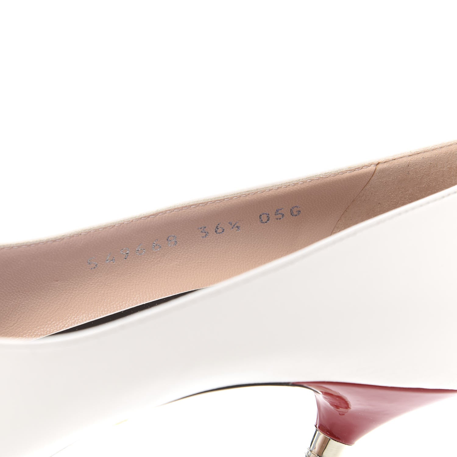 Gucci Calfskin GG Bow Sadie Spike Mid Heel Pumps 36.5 White 9 of 10