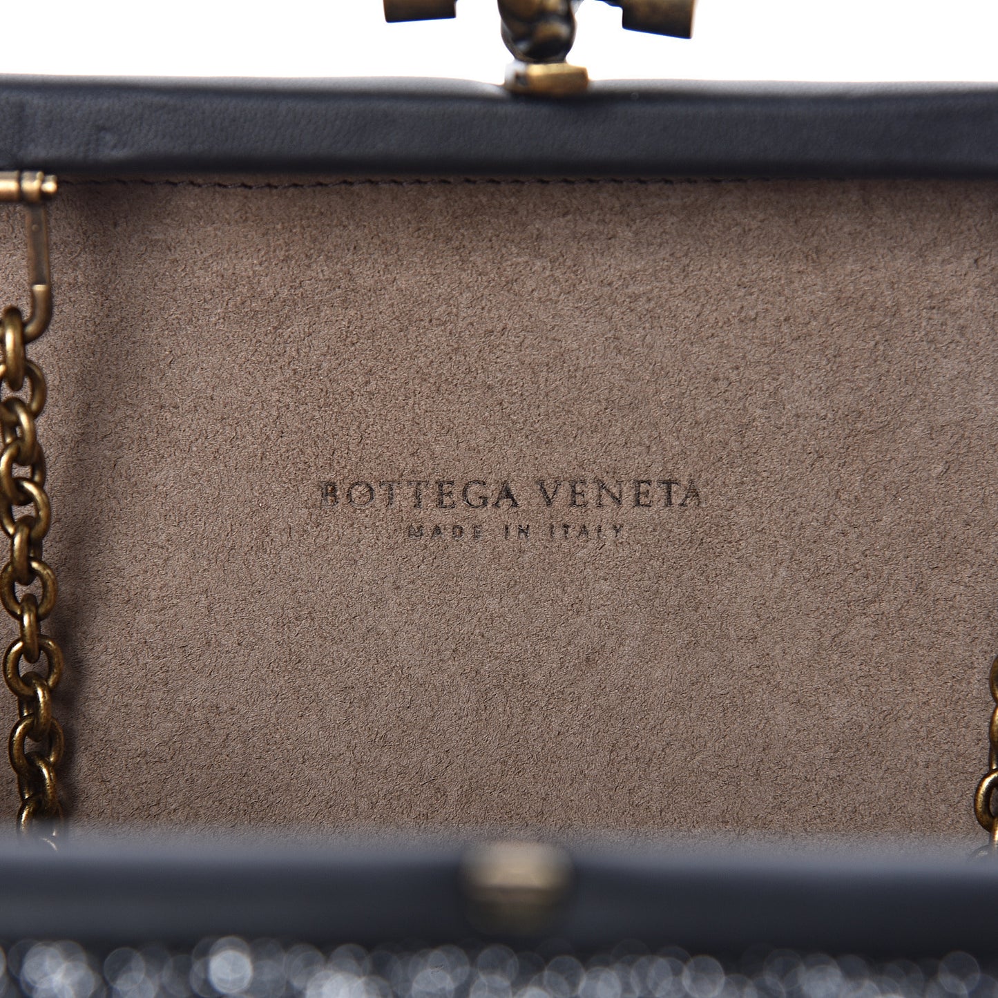 Lurex Intrecciato Chain Knot Clutch