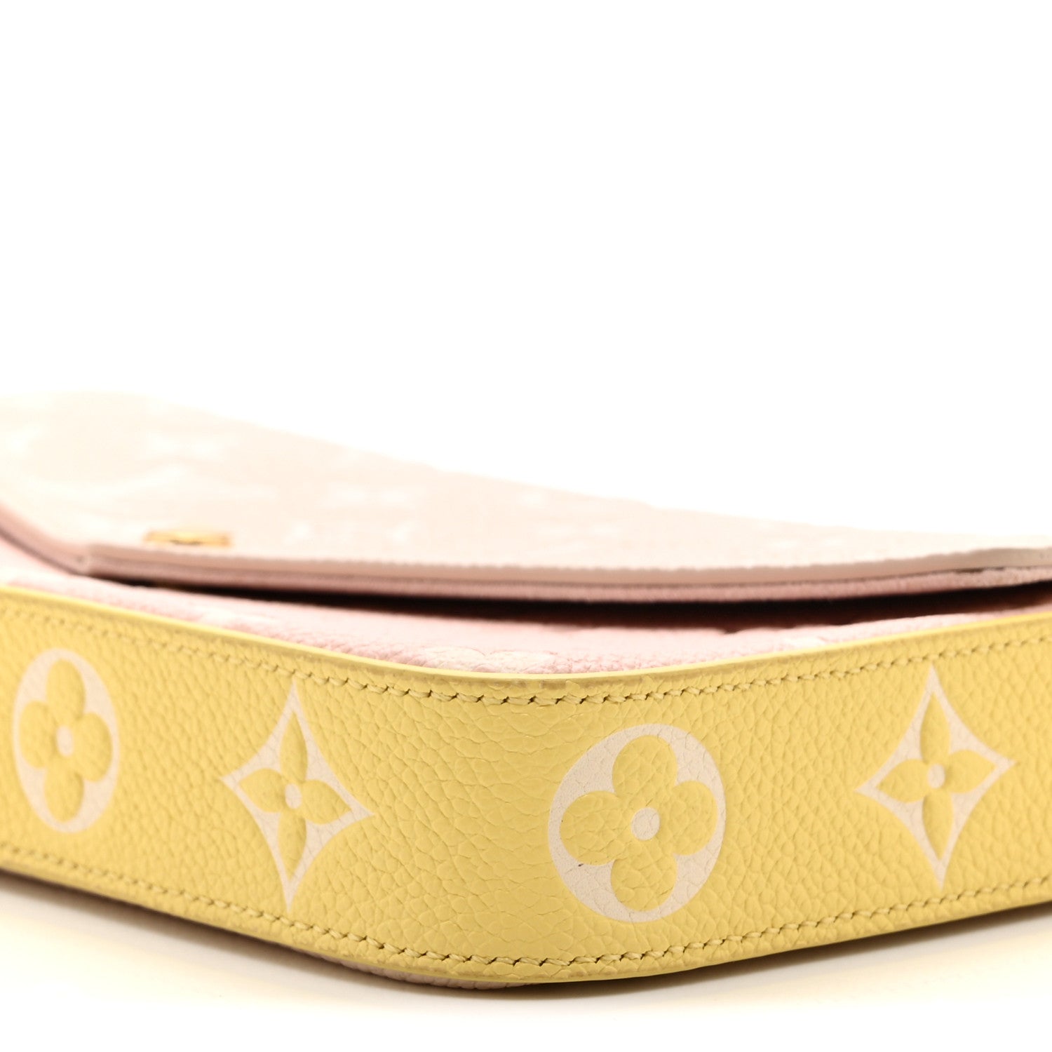 Louis Vuitton Empreinte Spring in the City Felicie Pochette Chain Wallet Pink Beige Yellow 10 of 10