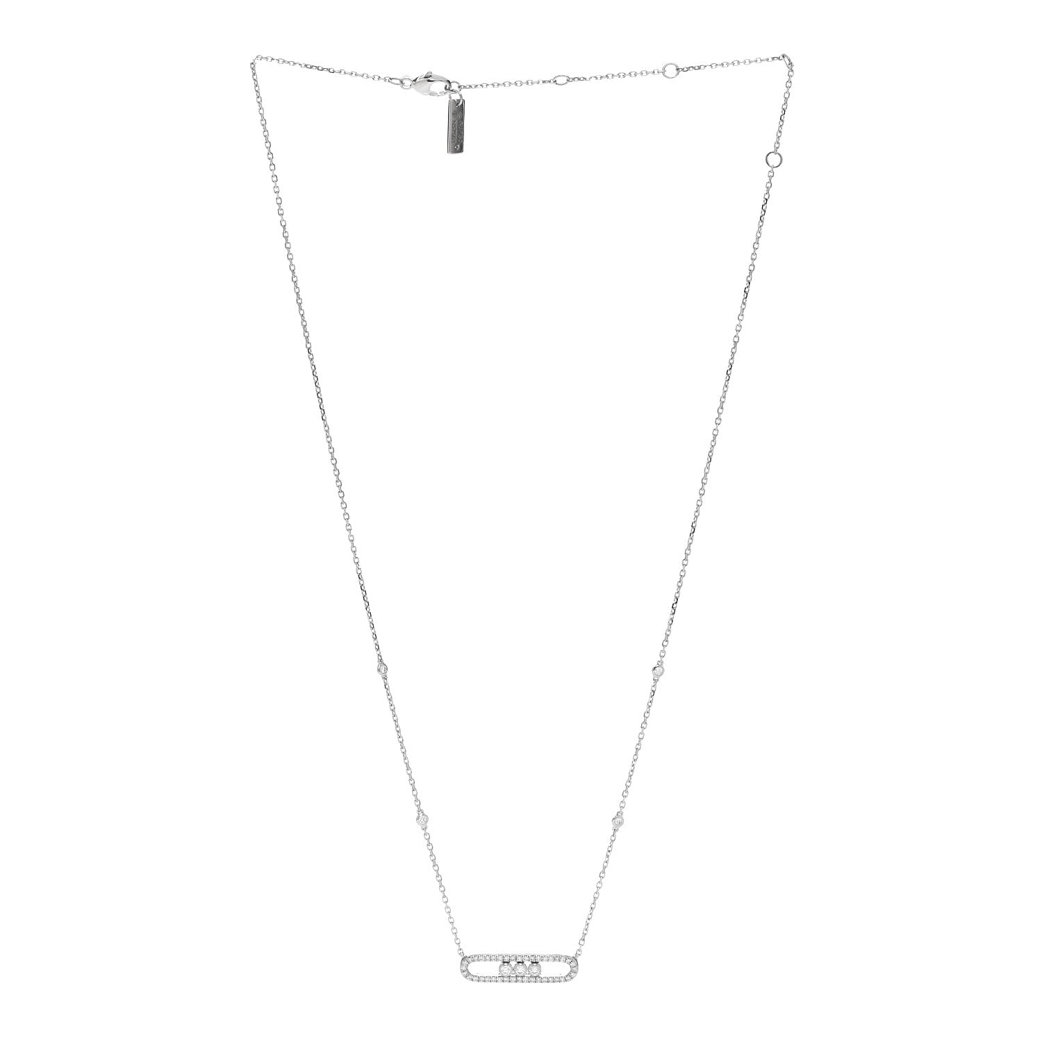 Messika 18K White Gold Diamond Baby Move Pave Necklace 3 of 8