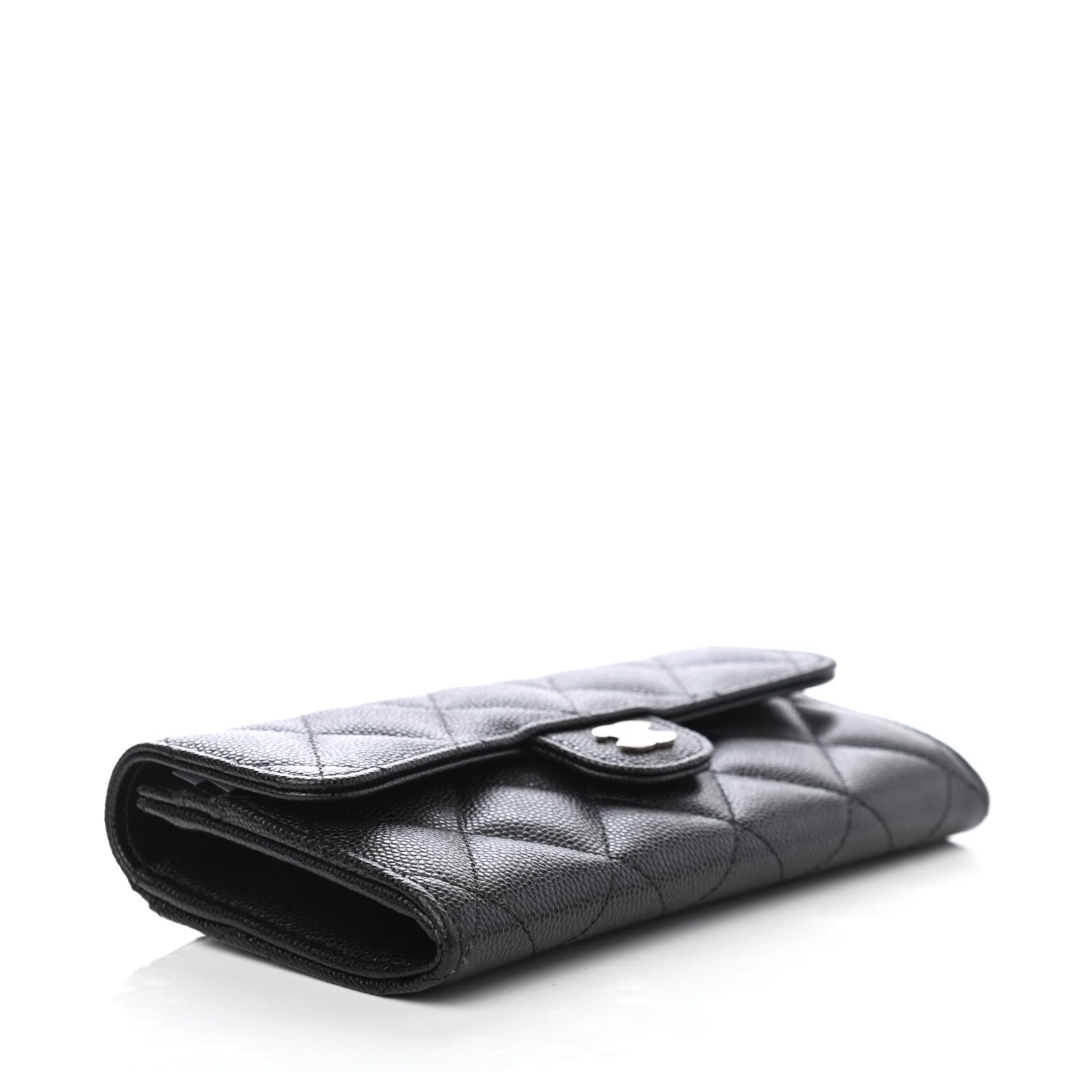 Chanel Caviar Quilted Medium Gusset Flap Wallet Black 3 of 4