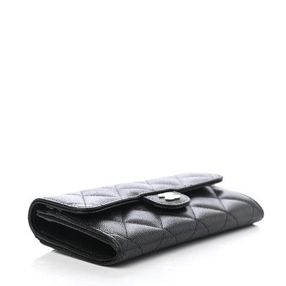 Chanel Caviar Quilted Medium Gusset Flap Wallet Black 3 of 4