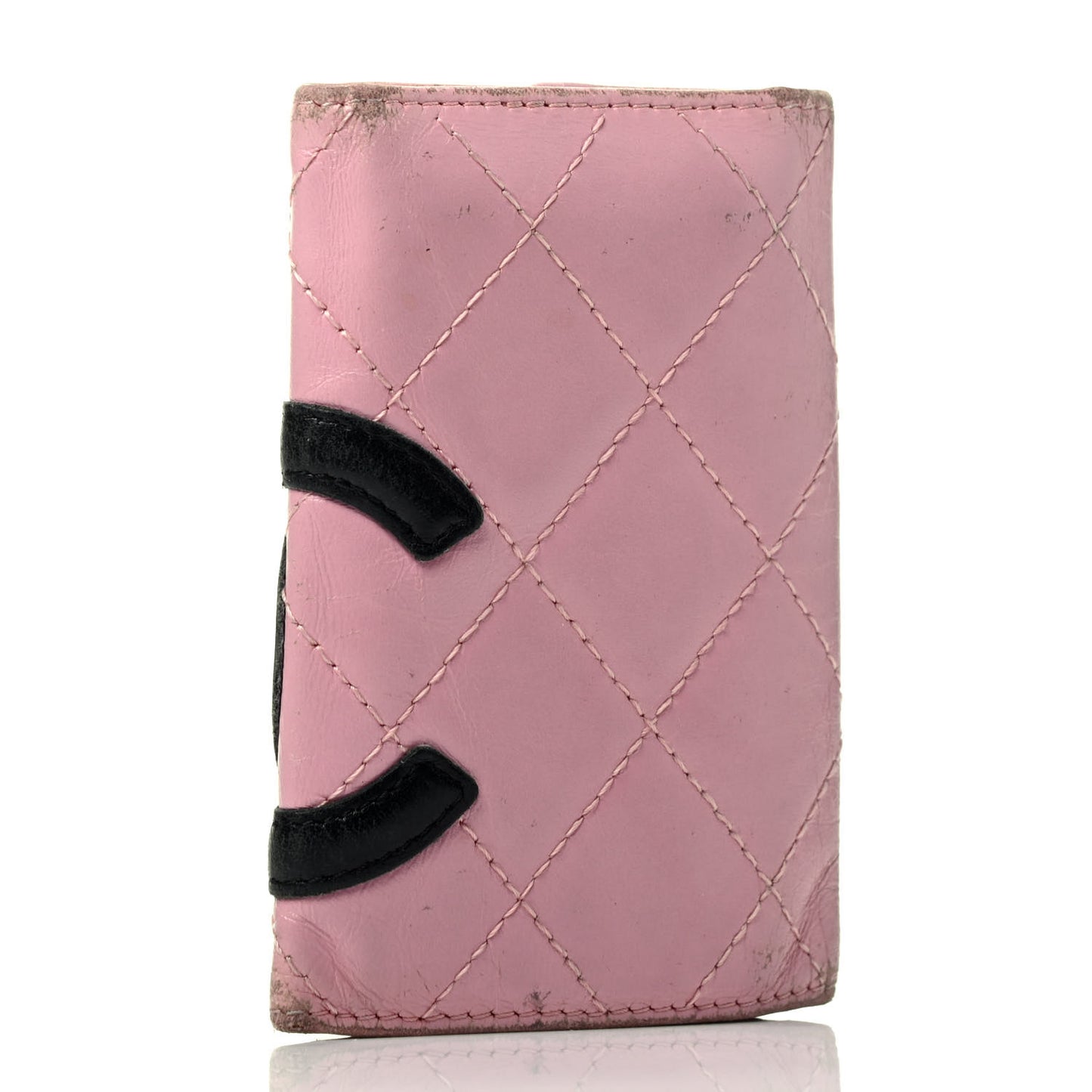 Calfskin Quilted Cambon 6 Key Holder Pink