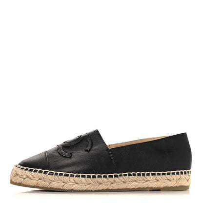 Chanel Lambskin CC Espadrilles 38 Black 1 of 9