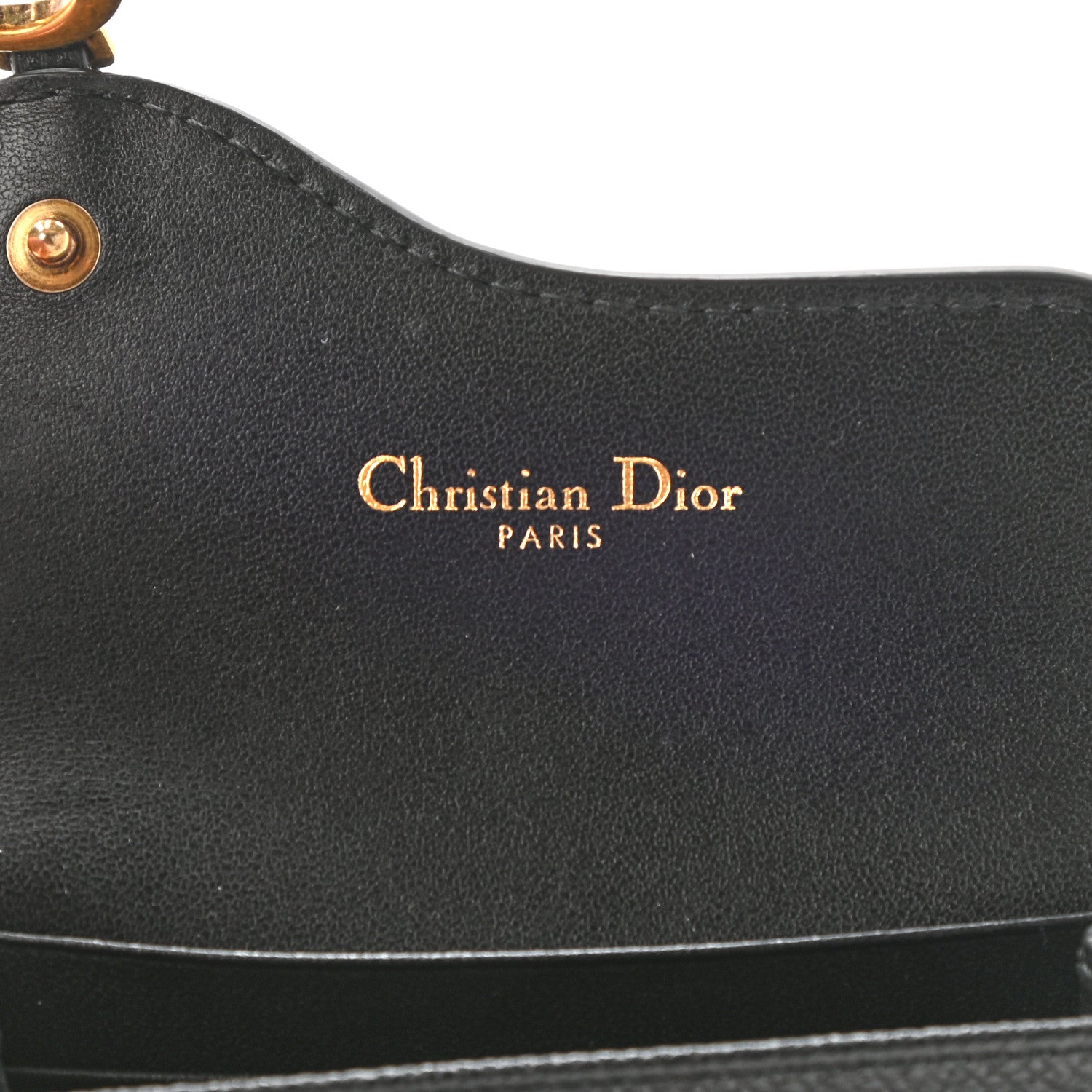 Christian Dior Grained Calfskin Saddle Card Holder Black 6 of 7