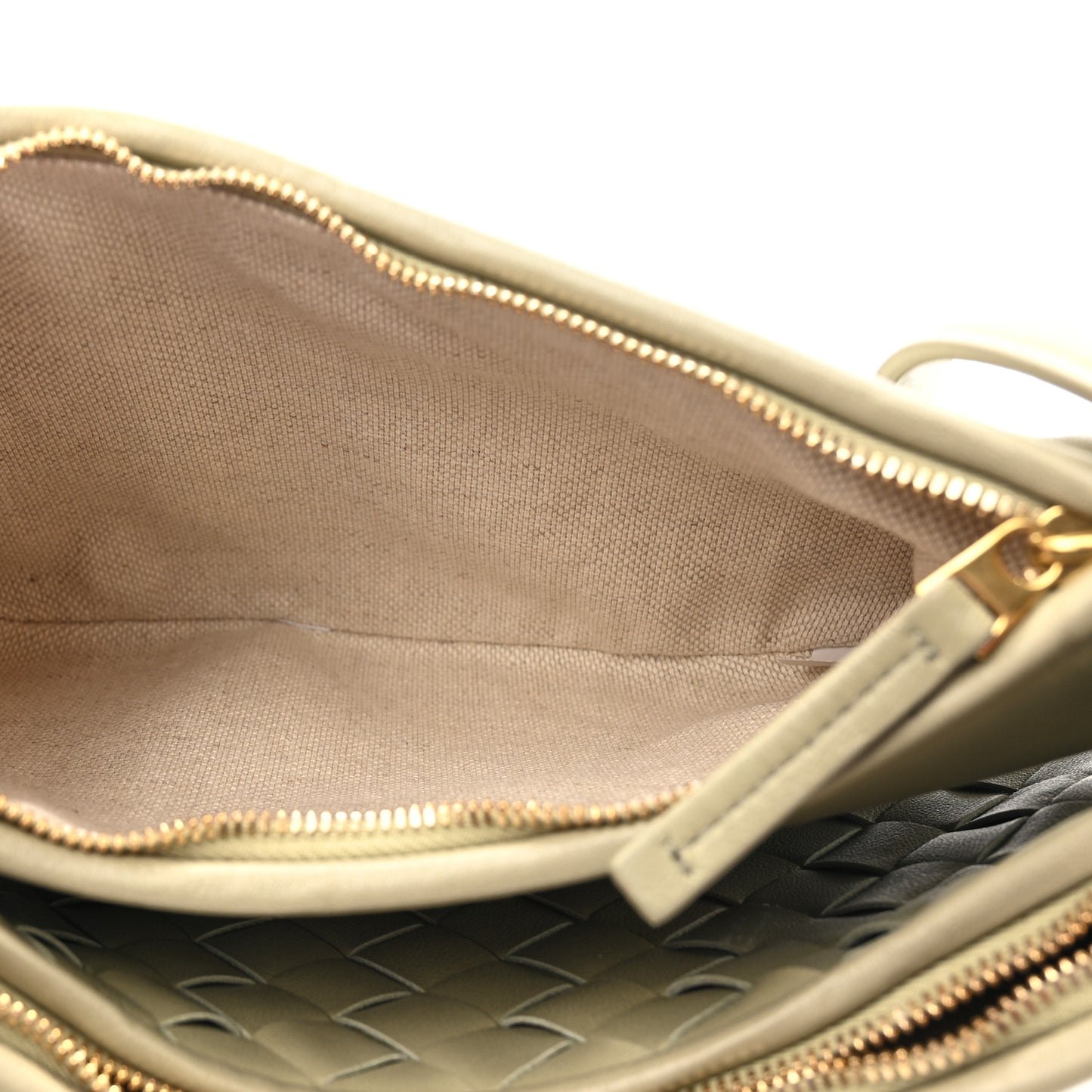Nappa Intrecciato Small Gemelli Multipocket Bag Travertine Muse