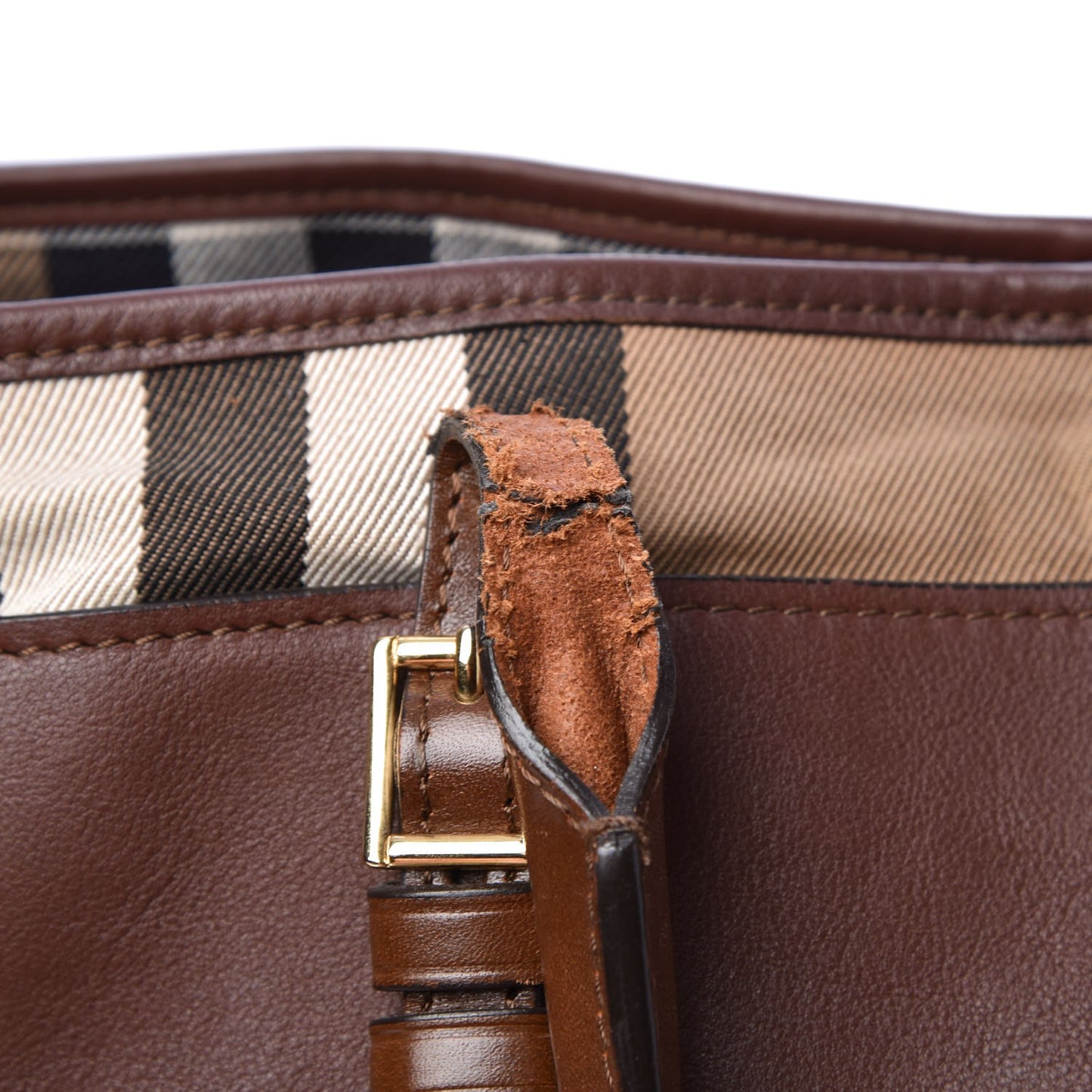 Calfskin House Check Medium Salisbury Tote Brown