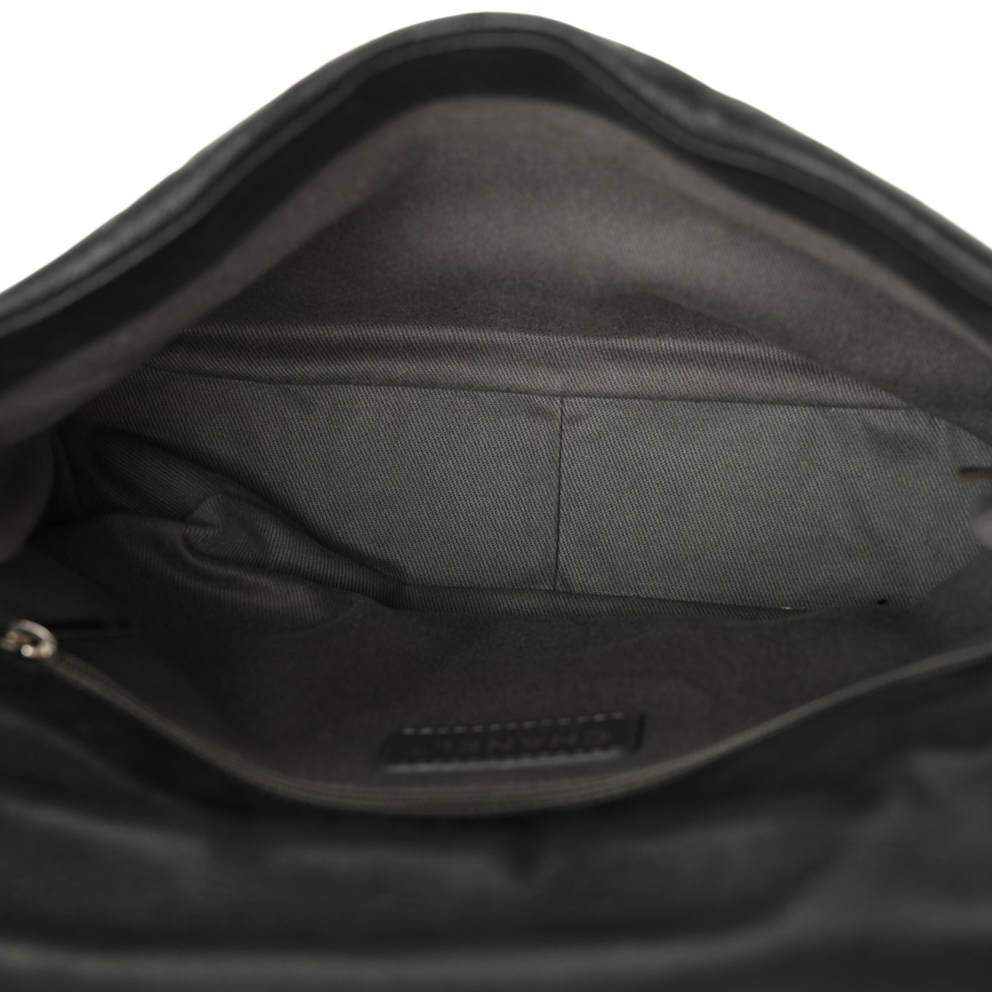 Iridescent Calfskin Glint Flap Black