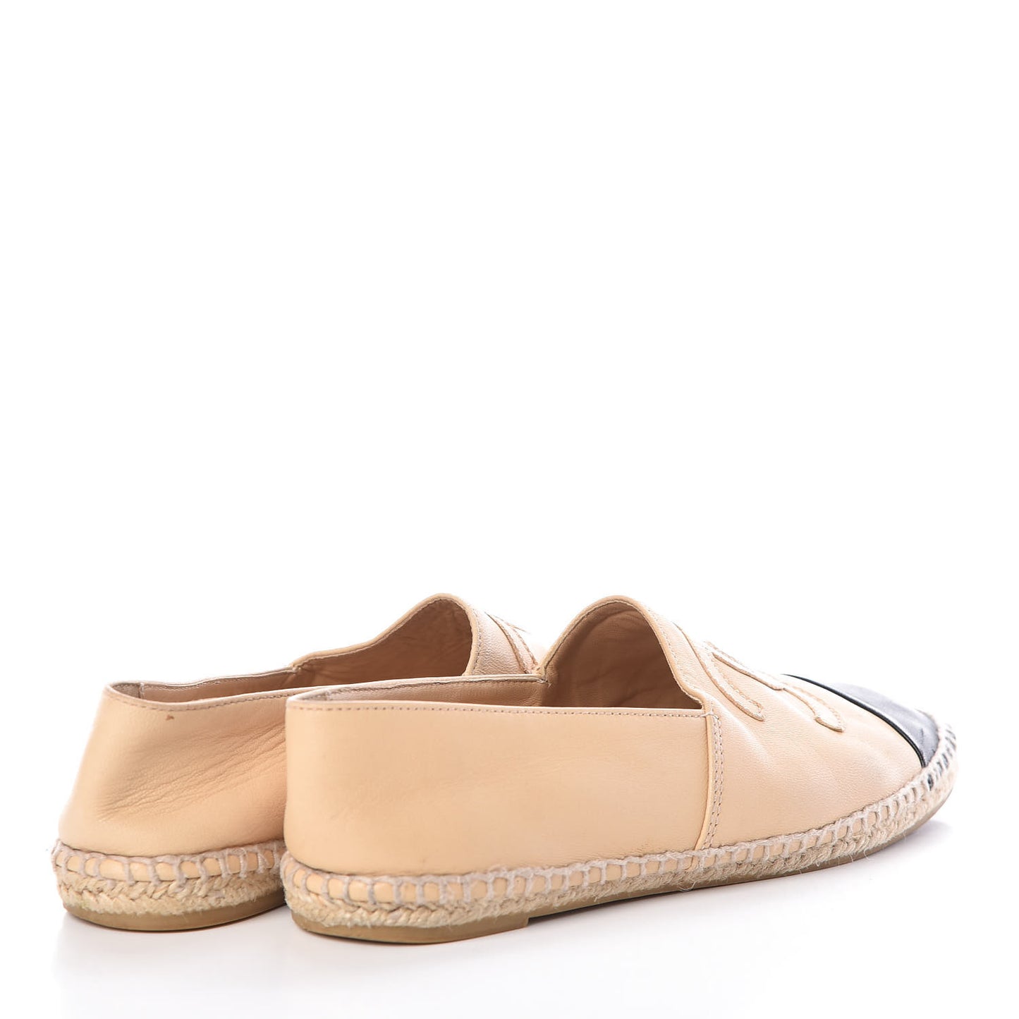 Lambskin CC Espadrilles 36 Beige Black